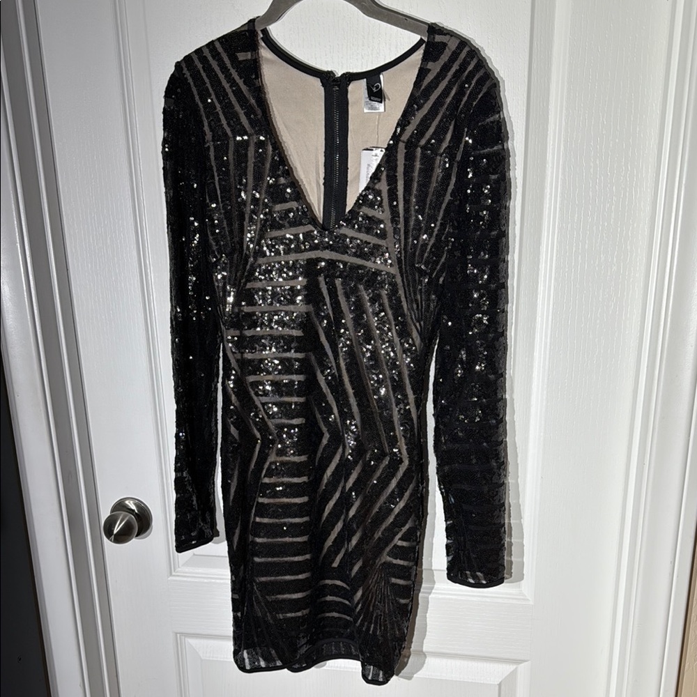 NWT Windsor Black Sequin Dress